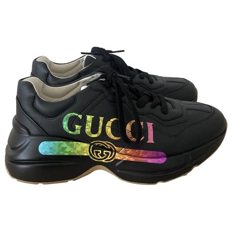 gucci rhyton logo sneakers|rhyton Gucci black snakeskin.